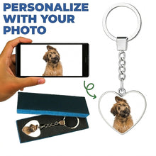 Load image into Gallery viewer, Personalized Briard Keychain – Heart Shaped – Double-Sided Glass-Key Chain-Accessories,Briard,Keychain,Upload Photo-Only Keychain-1