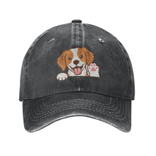 Load image into Gallery viewer, Personalized Brittany Spaniel Baseball Cap - Waving Brittany Spaniel Design - Match Your Dog's Coat Color-Hats &amp; Caps-Accessories,Baseball Caps,Brittany Spaniel,Dog Dad Gifts,Dog Mom Gifts-Black-One Size-2