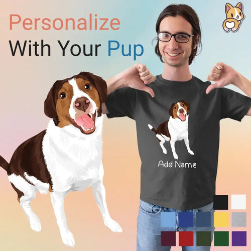 Personalized Brittany Spaniel Dad Cotton T Shirt