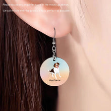 Load image into Gallery viewer, Personalized Brittany Spaniel Dog Mom Earrings-Dog Themed Jewellery-Brittany Spaniel-Personalized Dog Mom Earrings-Round-One Size-4