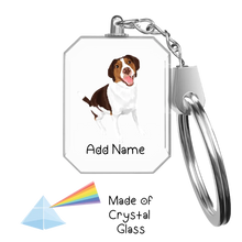 Load image into Gallery viewer, Personalized Brittany Spaniel Love Crystal Glass Keychain-Accessories-Brittany Spaniel-Crystal Keychain-Glass Crystal-One Size-2