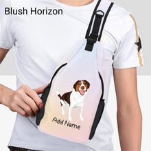 Load image into Gallery viewer, Personalized Brittany Spaniel Love Unisex Sling Bag Backpack-Accessories-Brittany Spaniel-Unisex Sling Bag Backpack-Blush Horizon-One Size-20