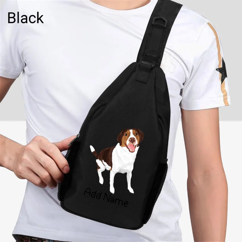 Personalized Brittany Spaniel Love Unisex Sling Bag Backpack-Accessories-Brittany Spaniel-Unisex Sling Bag Backpack-Black-One Size-2