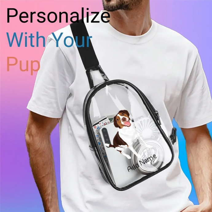 Brittany Spaniel transparent-sling-bag-single