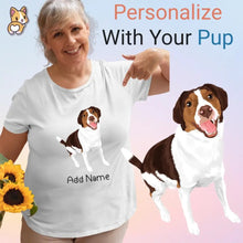 Load image into Gallery viewer, Personalized Brittany Spaniel Mom T Shirt for Women-Customizer-Apparel, Brittany Spaniel, Dog Mom Gifts, Personalized, Shirt, T Shirt-Modal T-Shirts-White-Small-1