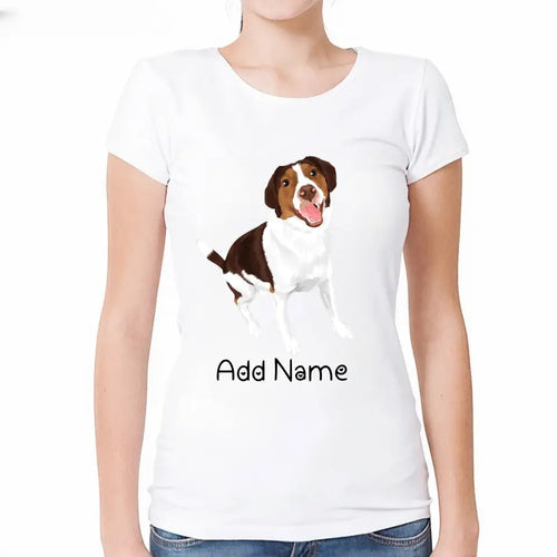 Personalized Brittany Spaniel Mom T Shirt for Women-Customizer-Apparel, Brittany Spaniel, Dog Mom Gifts, Personalized, Shirt, T Shirt-Modal T-Shirts-White-Small-1