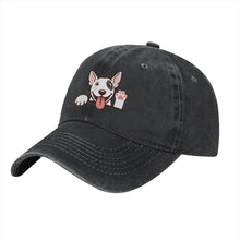 Load image into Gallery viewer, Personalized Bull Terrier Baseball Cap - Waving Bull Terrier Design - Match Your Dog's Coat Color-Hats &amp; Caps-Accessories,Baseball Caps,Bull Terrier,Dog Dad Gifts,Dog Mom Gifts-6