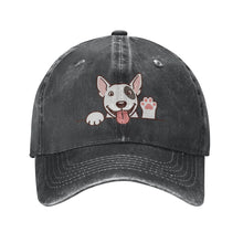 Load image into Gallery viewer, Personalized Bull Terrier Baseball Cap - Waving Bull Terrier Design - Match Your Dog's Coat Color-Hats &amp; Caps-Accessories,Baseball Caps,Bull Terrier,Dog Dad Gifts,Dog Mom Gifts-Black-One Size-2