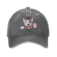 Load image into Gallery viewer, Personalized Bull Terrier Baseball Cap - Waving Bull Terrier Design - Match Your Dog's Coat Color-Hats &amp; Caps-Accessories,Baseball Caps,Bull Terrier,Dog Dad Gifts,Dog Mom Gifts-Deep Heather-One Size-3