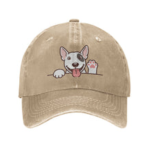 Load image into Gallery viewer, Personalized Bull Terrier Baseball Cap - Waving Bull Terrier Design - Match Your Dog's Coat Color-Hats &amp; Caps-Accessories,Baseball Caps,Bull Terrier,Dog Dad Gifts,Dog Mom Gifts-Natural-One Size-4
