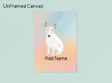 Load image into Gallery viewer, Personalized Bull Terrier Canvas Print Poster-Art-Bull Terrier-Canvas Poster-Light Canvas - Unframed-8x10-2