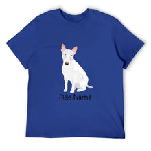 Load image into Gallery viewer, Personalized Bull Terrier Dad Cotton T Shirt-Apparel-Apparel, Bull Terrier, Dog Dad Gifts, Personalized, Shirt, T Shirt-Men&#39;s Cotton T Shirt-Blue-Medium-11