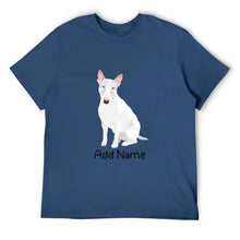 Load image into Gallery viewer, Personalized Bull Terrier Dad Cotton T Shirt-Apparel-Apparel, Bull Terrier, Dog Dad Gifts, Personalized, Shirt, T Shirt-Men&#39;s Cotton T Shirt-Navy Blue-Medium-12