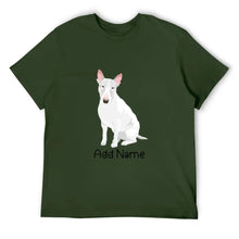 Load image into Gallery viewer, Personalized Bull Terrier Dad Cotton T Shirt-Apparel-Apparel, Bull Terrier, Dog Dad Gifts, Personalized, Shirt, T Shirt-Men&#39;s Cotton T Shirt-Army Green-Medium-17