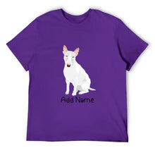 Load image into Gallery viewer, Personalized Bull Terrier Dad Cotton T Shirt-Apparel-Apparel, Bull Terrier, Dog Dad Gifts, Personalized, Shirt, T Shirt-Men&#39;s Cotton T Shirt-Purple-Medium-18