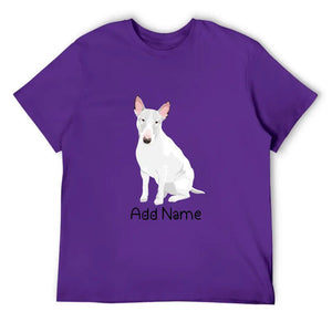 Personalized Bull Terrier Dad Cotton T Shirt-Apparel-Apparel, Bull Terrier, Dog Dad Gifts, Personalized, Shirt, T Shirt-Men's Cotton T Shirt-Purple-Medium-18