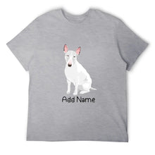 Load image into Gallery viewer, Personalized Bull Terrier Dad Cotton T Shirt-Apparel-Apparel, Bull Terrier, Dog Dad Gifts, Personalized, Shirt, T Shirt-Men&#39;s Cotton T Shirt-Gray-Medium-19