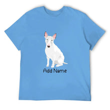 Load image into Gallery viewer, Personalized Bull Terrier Dad Cotton T Shirt-Apparel-Apparel, Bull Terrier, Dog Dad Gifts, Personalized, Shirt, T Shirt-Men&#39;s Cotton T Shirt-Sky Blue-Medium-2