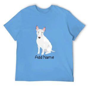 Personalized Bull Terrier Dad Cotton T Shirt-Apparel-Apparel, Bull Terrier, Dog Dad Gifts, Personalized, Shirt, T Shirt-Men's Cotton T Shirt-Sky Blue-Medium-2