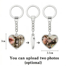 Load image into Gallery viewer, Personalized Bull Terrier Keychain – Heart Shaped – Double-Sided Glass-Key Chain-Accessories,Keychain,Upload Photo-2