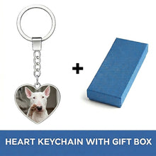 Load image into Gallery viewer, Personalized Bull Terrier Keychain – Heart Shaped – Double-Sided Glass-Key Chain-Accessories,Keychain,Upload Photo-3
