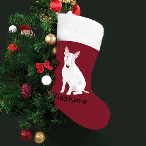 Personalized Bull Terrier Large Christmas Stocking-Christmas Ornament-Bull Terrier, Christmas, Home Decor, Personalized-Large Christmas Stocking-Christmas Red-One Size-2