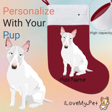 Load image into Gallery viewer, Personalized Bull Terrier Large Christmas Stocking-Christmas Ornament-Bull Terrier, Christmas, Home Decor, Personalized-Large Christmas Stocking-Christmas Red-One Size-1