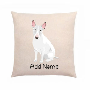 Personalized Bull Terrier Linen Pillowcase-Home Decor-Bull Terrier, Dog Dad Gifts, Dog Mom Gifts, Home Decor, Personalized, Pillows-Linen Pillow Case-Cotton-Linen-12"x12"-2