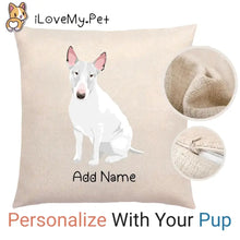 Load image into Gallery viewer, Personalized Bull Terrier Linen Pillowcase-Home Decor-Bull Terrier, Dog Dad Gifts, Dog Mom Gifts, Home Decor, Personalized, Pillows-Linen Pillow Case-Cotton-Linen-12&quot;x12&quot;-1