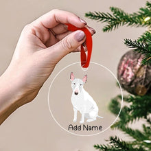 Load image into Gallery viewer, Personalized Bull Terrier Love Christmas Tree Ornaments-Christmas Ornament-Bull Terrier, Christmas, Personalized-Christmas Tree Ornaments-Transparent-3.5&quot; or 8.9 cm-2