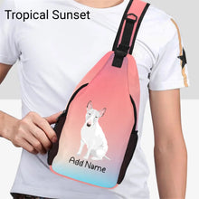 Load image into Gallery viewer, Personalized Bull Terrier Love Unisex Sling Bag Backpack-Accessories-Bull Terrier-Unisex Sling Bag Backpack-Tropical Sunset-One Size-19