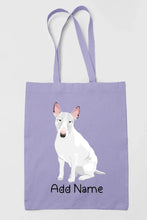 Load image into Gallery viewer, Personalized Bull Terrier Love Zippered Tote Bag-Accessories-Accessories, Bags, Bull Terrier, Dog Mom Gifts, Personalized-Zippered Tote Bag-Pastel Purple-Classic-2