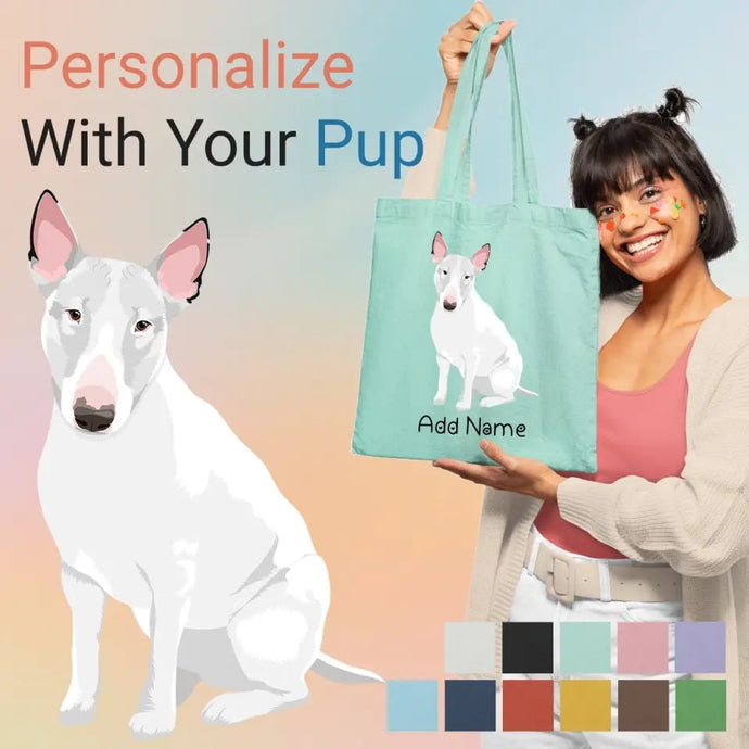 Personalized Bull Terrier Love Zippered Tote Bag-Accessories-Accessories, Bags, Bull Terrier, Dog Mom Gifts, Personalized-1