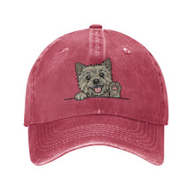 Load image into Gallery viewer, Personalized Cairn Terrier Baseball Cap - Waving Cairn Terrier Design - Match Your Dog's Coat Color-Hats &amp; Caps-Accessories,Baseball Caps,Cairn Terrier,Dog Dad Gifts,Dog Mom Gifts-Red-One Size-1