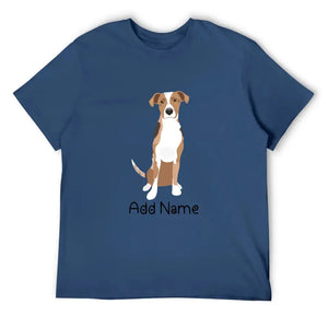 Personalized Catahoula Dad Cotton T Shirt-Apparel-Apparel, Catahoula, Dog Dad Gifts, Personalized, Shirt, T Shirt-Men's Cotton T Shirt-Navy Blue-Medium-12