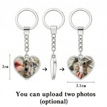Load image into Gallery viewer, Personalized Catahoula Keychain – Heart Shaped – Double-Sided Glass-Key Chain-Accessories,Keychain,Upload Photo-2