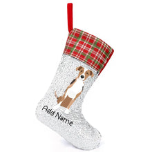 Load image into Gallery viewer, Personalized Catahoula Shiny Sequin Christmas Stocking-Christmas Ornament-Catahoula, Christmas, Home Decor, Personalized-Sequinned Christmas Stocking-Sequinned Silver White-One Size-2