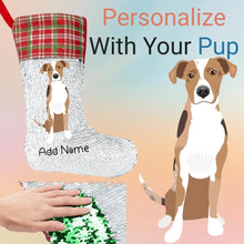 Load image into Gallery viewer, Personalized Catahoula Shiny Sequin Christmas Stocking-Christmas Ornament-Catahoula, Christmas, Home Decor, Personalized-Sequinned Christmas Stocking-Sequinned Silver White-One Size-1