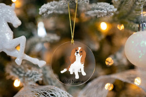 Personalized Cavalier King Charles Spaniel Christmas Tree Ornaments-Christmas Ornament-Cavalier King Charles Spaniel, Christmas, Personalized-Christmas Tree Ornaments-Transparent-3.5" or 8.9 cm-4