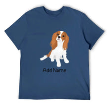 Load image into Gallery viewer, Personalized Cavalier King Charles Spaniel Dad Cotton T Shirt-Apparel-Apparel, Cavalier King Charles Spaniel, Dog Dad Gifts, Personalized, Shirt, T Shirt-Men&#39;s Cotton T Shirt-Navy Blue-Medium-12