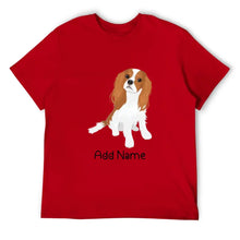 Load image into Gallery viewer, Personalized Cavalier King Charles Spaniel Dad Cotton T Shirt-Apparel-Apparel, Cavalier King Charles Spaniel, Dog Dad Gifts, Personalized, Shirt, T Shirt-Men&#39;s Cotton T Shirt-Red-Medium-14