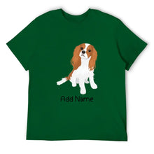 Load image into Gallery viewer, Personalized Cavalier King Charles Spaniel Dad Cotton T Shirt-Apparel-Apparel, Cavalier King Charles Spaniel, Dog Dad Gifts, Personalized, Shirt, T Shirt-Men&#39;s Cotton T Shirt-Green-Medium-16