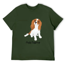 Load image into Gallery viewer, Personalized Cavalier King Charles Spaniel Dad Cotton T Shirt-Apparel-Apparel, Cavalier King Charles Spaniel, Dog Dad Gifts, Personalized, Shirt, T Shirt-Men&#39;s Cotton T Shirt-Army Green-Medium-17