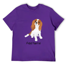 Load image into Gallery viewer, Personalized Cavalier King Charles Spaniel Dad Cotton T Shirt-Apparel-Apparel, Cavalier King Charles Spaniel, Dog Dad Gifts, Personalized, Shirt, T Shirt-Men&#39;s Cotton T Shirt-Purple-Medium-18