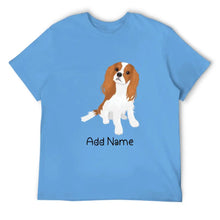 Load image into Gallery viewer, Personalized Cavalier King Charles Spaniel Dad Cotton T Shirt-Apparel-Apparel, Cavalier King Charles Spaniel, Dog Dad Gifts, Personalized, Shirt, T Shirt-Men&#39;s Cotton T Shirt-Sky Blue-Medium-2