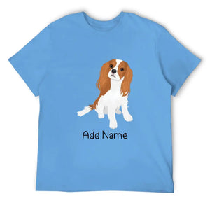 Personalized Cavalier King Charles Spaniel Dad Cotton T Shirt-Apparel-Apparel, Cavalier King Charles Spaniel, Dog Dad Gifts, Personalized, Shirt, T Shirt-Men's Cotton T Shirt-Sky Blue-Medium-2