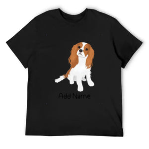 Personalized Cavalier King Charles Spaniel Dad Cotton T Shirt-Apparel-Apparel, Cavalier King Charles Spaniel, Dog Dad Gifts, Personalized, Shirt, T Shirt-Men's Cotton T Shirt-Black-Medium-9