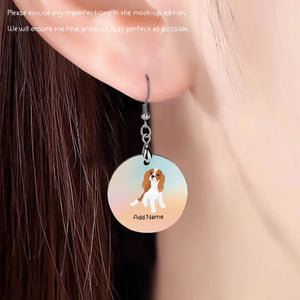 Personalized Cavalier King Charles Spaniel Dog Mom Earrings-Dog Themed Jewellery-Cavalier King Charles Spaniel-Personalized Dog Mom Earrings-Round-One Size-4