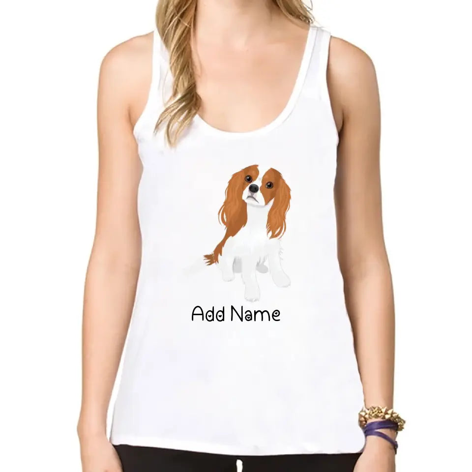 Personalized Cavalier King Charles Spaniel Mom Yoga Tank Top-Shirts & Tops-Apparel, Cavalier King Charles Spaniel, Dog Mom Gifts, Shirt, T Shirt-Yoga Tank Top-White-L - Fitting-2