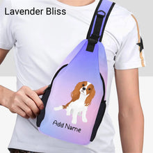 Load image into Gallery viewer, Personalized Cavalier King Charles Spaniel Unisex Sling Bag-Accessories-Cavalier King Charles Spaniel-Unisex Sling Bag Backpack-Lavender Bliss-One Size-16